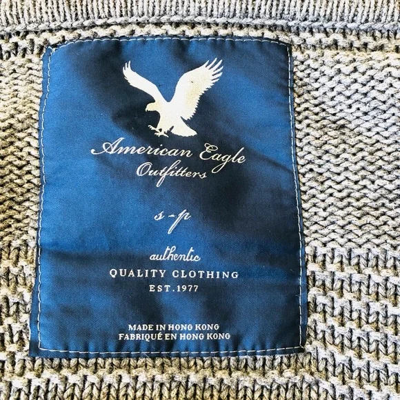 American Eagle Outfitters Wool Oversized Long Single Button Crochet Sweater ECU - Picture 10 of 12